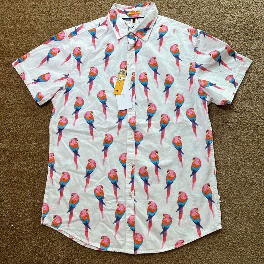 Cactus Man Mens Multicolor Slim Fit Short Sleeve Button Up Shirt‎ Size Small NWT